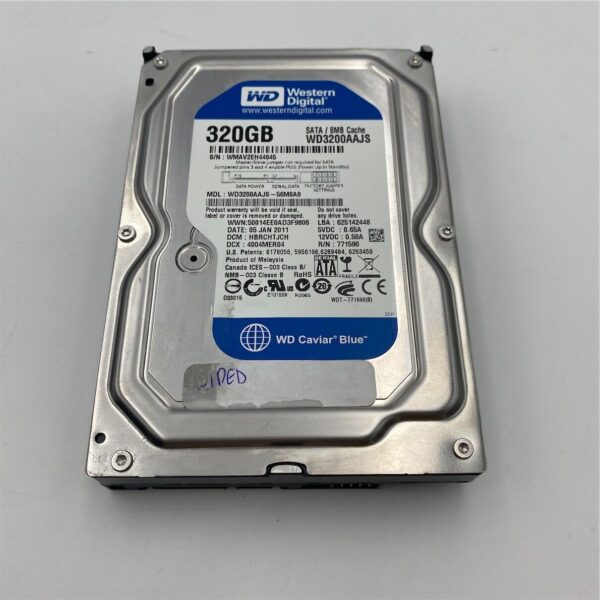 WD 320GB 8MB CACHE 3.5'' 7200RPM SATA2 HDD 504338-001 45J8276 WD3200AAJS - Image 3