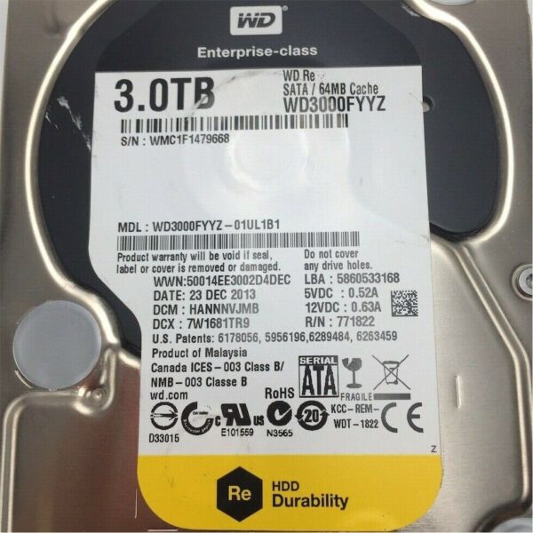 Western Digital 3TB SATA 6G 7.2K LFF HD WD3000FYYZ - Image 2