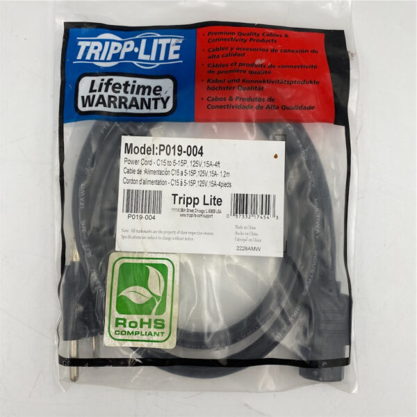 Tripp Lite Heavy Duty Power Cord 16A,14AWG 4ft P019-004