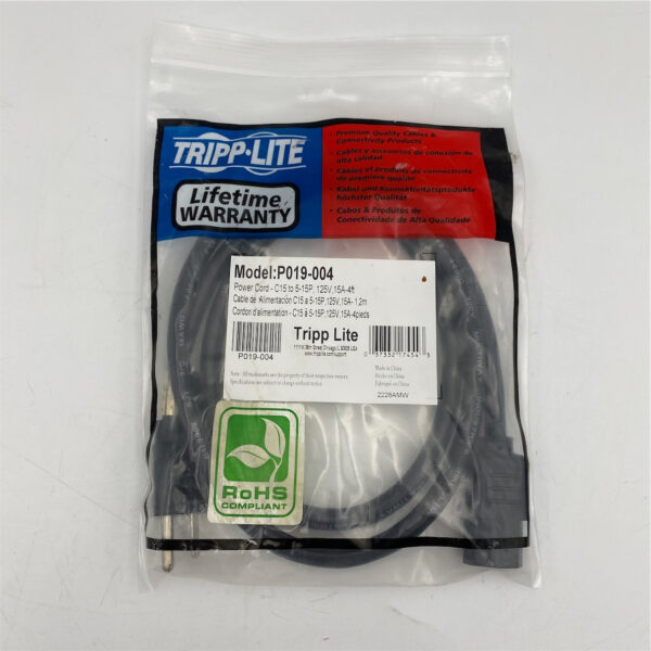 Tripp Lite Heavy Duty Power Cord 16A,14AWG 4ft P019-004 - Image 3