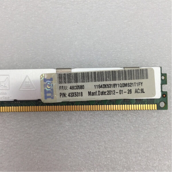 IBM 8 GB 1.35 V PC3-10600 CL9 ECC DDR3 1333 MHz VLP RDIMM 46C0580 - Image 3