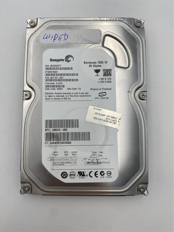 SEAGATE 80GB 7200RPM SATA II 3Gb/s 436242-002 449978-001