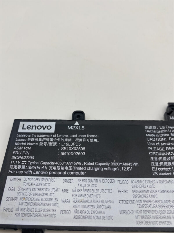 Lenovo ThinkPad E14 3cell 45 Wh 11.1V Battery Date Code: 2021 5B10X02603 - Image 3