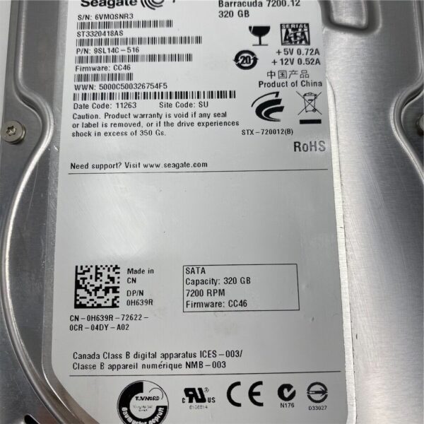 DELL 320GB 7.2K 3G 3.5INCH SATA HDD 0H639R - Image 4