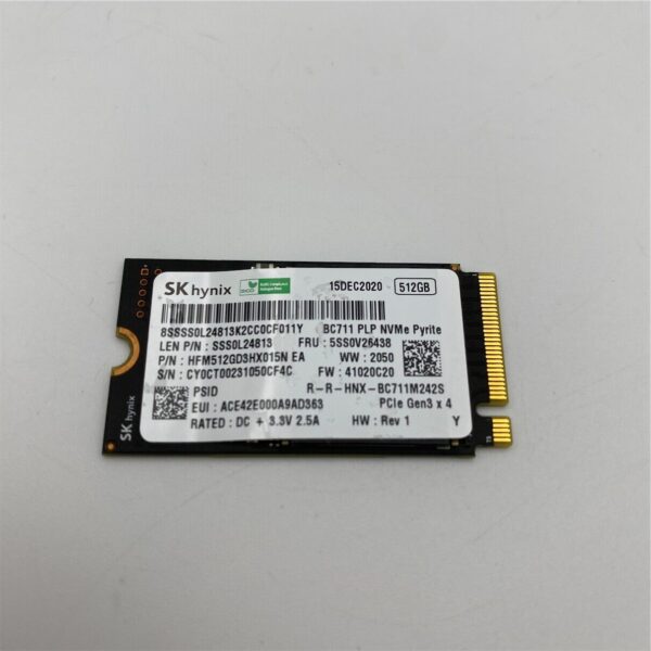 Lenovo 512G,M.2,2242,PCIe3x2,WD 01LX210 01FR523 00UP748 5SS0Z86696 5SS0V26438 - Image 3