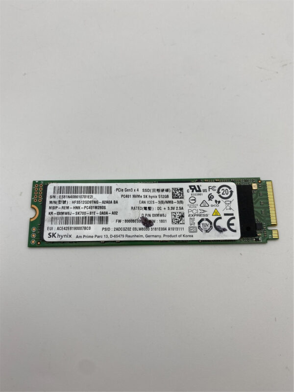 Dell 512GB PCI Express 3.0 x4 NVMe M.2 SSD 0XMW6J HFS512GD9TNG-62A0A XMW6J