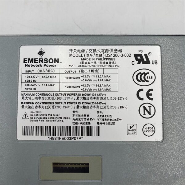 Emerson 1200W AC power supply front to back airflow DS1200-3-002 - Imagen 4