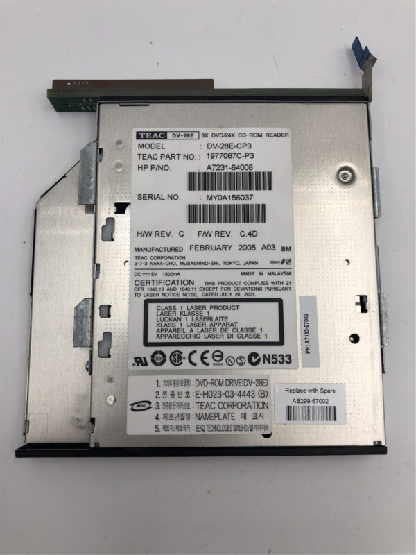 HP Slim line DVD drive assembly 1977067C-P3 AB299-67002 - Image 2
