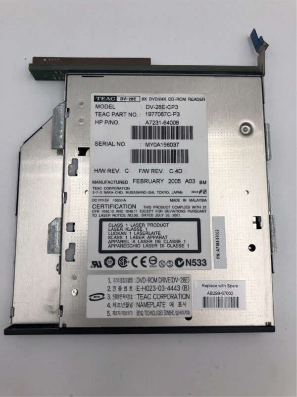HP Slim line DVD drive assembly 1977067C-P3 AB299-67002 - Image 5