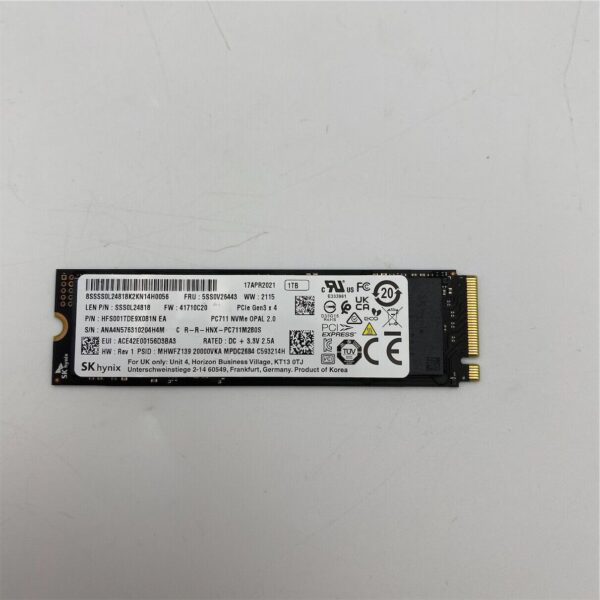 Lenovo 1TB M.2 2280 PCIE3X4 TOS OPAL 01LX202 02HM076 02HM084 02HM081 5SS0V26443