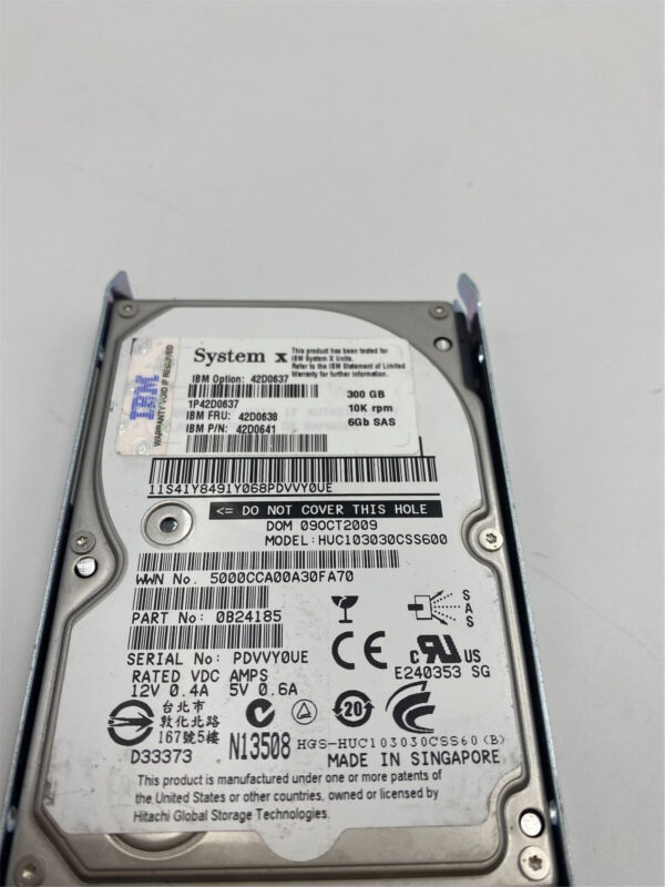 IBM 300GB 10K 6G SAS 2.5" HDD 42D0641 42D0637 42D0638 - Imagen 3