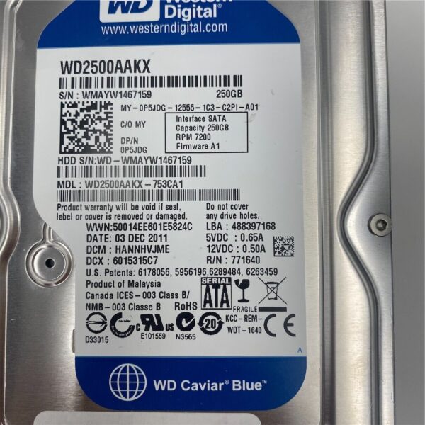 DELL 250GB SATA3 7.2K 3.5INCH LFF HDD WD2500AAKX 0TMN2K 0894N4 08NW5P 0P5JDG - Image 2