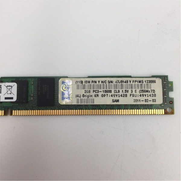 IBM 2GB (1x2GB) PC3-10600 DDR3 VLP RDIMM 49Y1438 - Image 5
