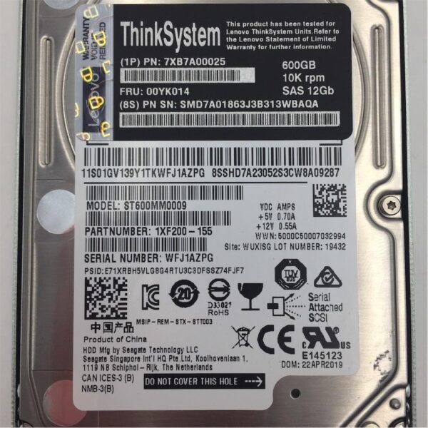 Lenovo 600GB 10K 2.5 SAS 12G TS 512e HDD 7XB7A00025 - Image 4