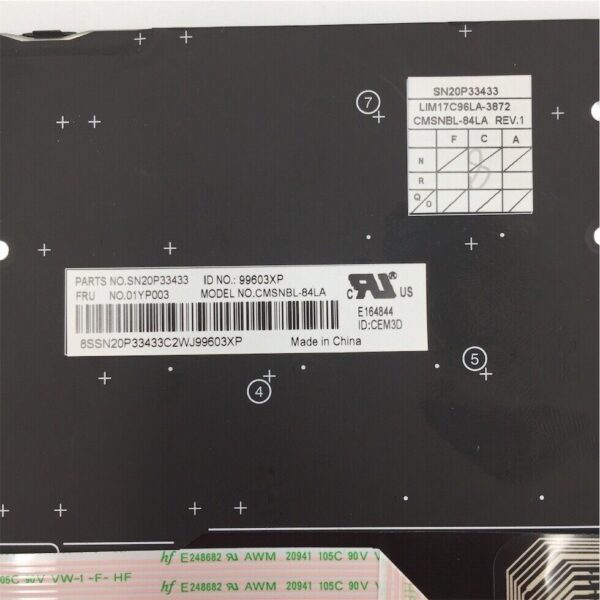 Lenovo FRU COMO SK, CHY, KB, BK, LAS 01YP003 - Image 5