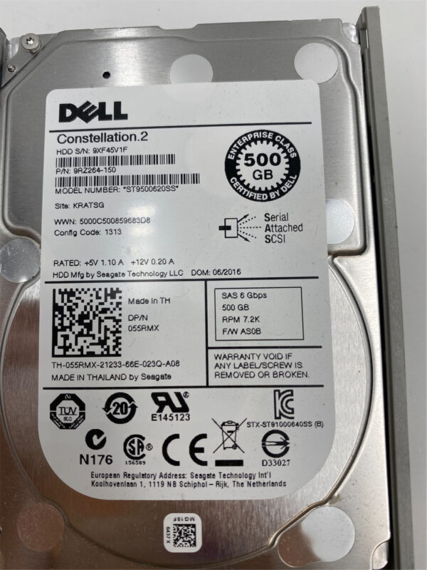 DELL 500GB 7.2K 2.5IN SFF SAS HDD 55RMX - Image 2