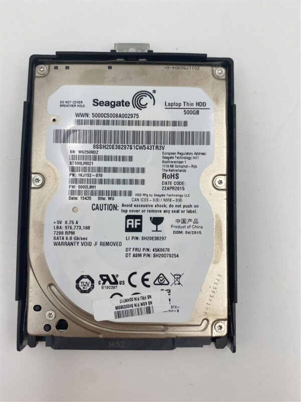 Lenovo HDD, 500G, 7200, 7mm, SEAG, SATA, STD 00HM715 00HM721 00HM726 00HM717 - Image 2