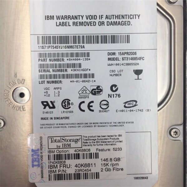 IBM 146Gb FC 2Gb 15K LFF HDD for DS4700/EXP810 40K6811 - Image 2