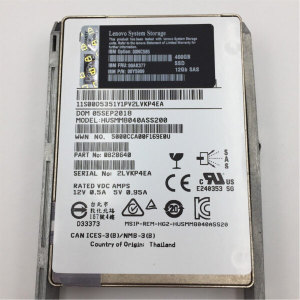 IBM 400GB SSD 12G SAS 2.5 SFF HOT-SWAP FOR V3700 00AK377 00NC585 - Image 2