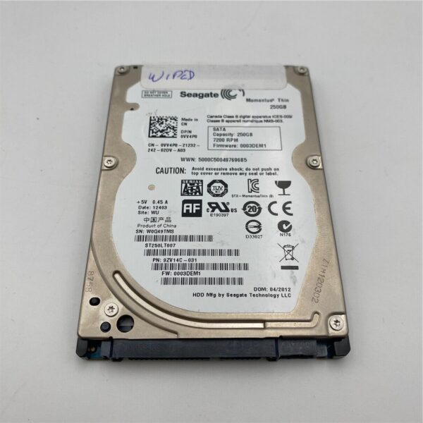 SEAGATE 250GB 7200RPM 16MB 7MM SATA 0VV4P8