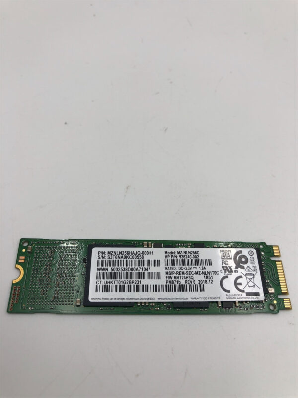 HP 256GB M.2 2280 B+M SATA 6G SSD MZNLN256HAJQ-000H1 936240-002