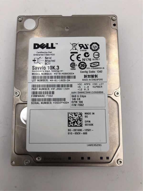 DELL 146GB 10K 2.5 6G SAS HDD X160K - Imagen 2