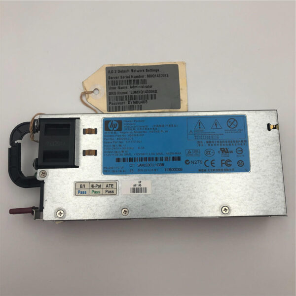 HP 460W HE 12V HOT PLUG AC POWER SUPPLY 511777-001 "BROKEN PLASTIC HANDLE" - Image 5