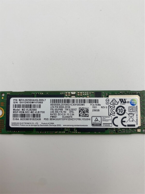 Lenovo 256GB SSD Hard Drive (m.2 PCIE 3X4) 00UP436 00UP726 00UP738 00UP488 - Image 4