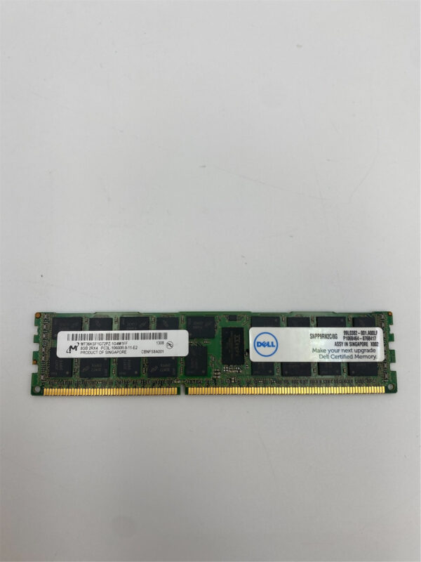 DELL 8GB (1x8GB) 2RX4 PC3L-10600R DDR3-1333MHZ 1.35V RDIMM SNPP9RN2C/8G