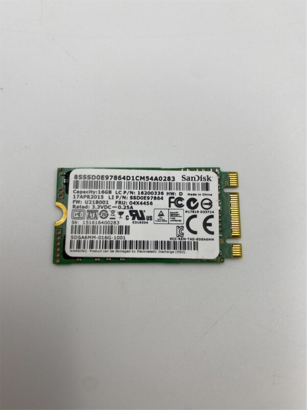 Lenovo SSD 16G,M.2 2242,SATA6G,STD,SANDISK 00JT035 45N8465 04X4456 - Image 4