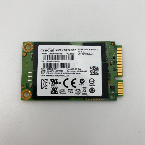Crucial M550 512GB mSATA 6Gb/s Solid State Drive CT512M550SSD3 - Imagen 2