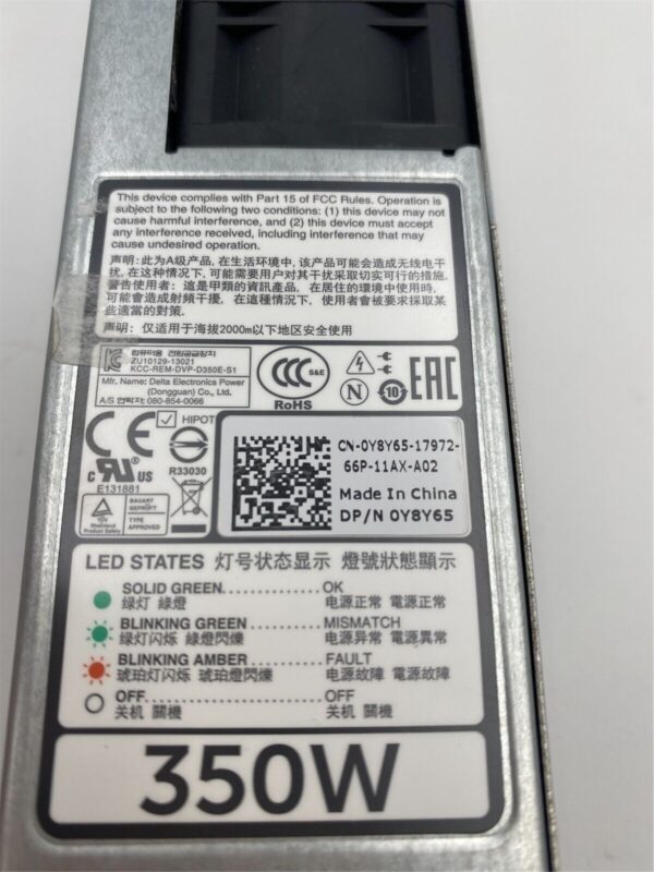 DELL R420 R320 350W 80PLUS PLATINUM POWER SUPPLY 0Y8Y65 Y8Y65 - Imagen 5