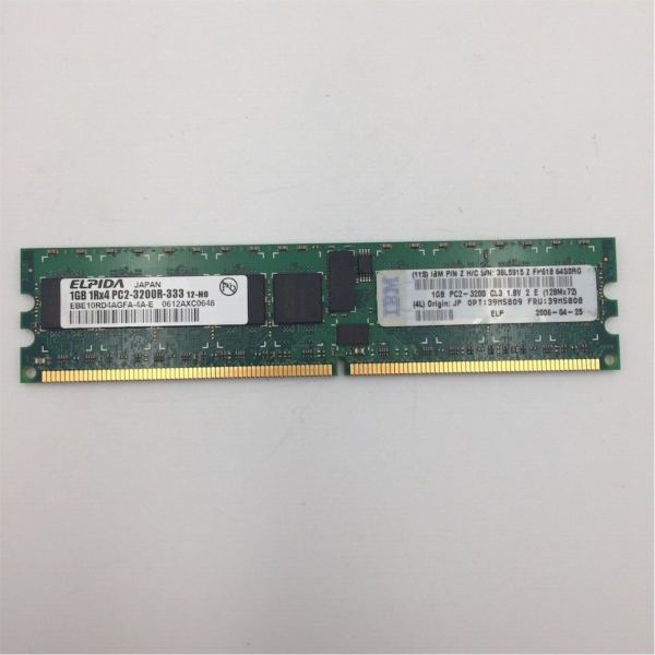 IBM 1Gb PC2-3200R 400Mhz ECC REG SR x4 CL3 240-Pin 39M5808