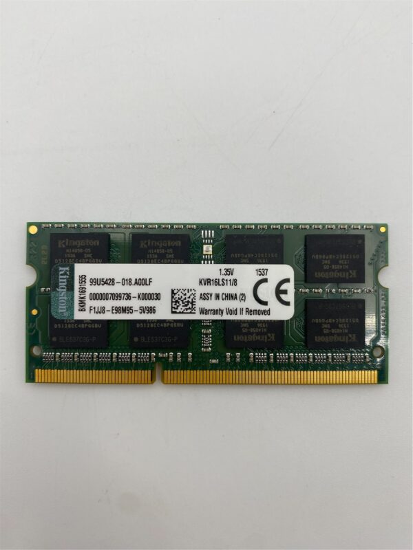 Kingston 8GB 2Rx8 1G x 64-Bit PC3L-12800 CL11 204-Pin SODIMM KVR16LS11/8