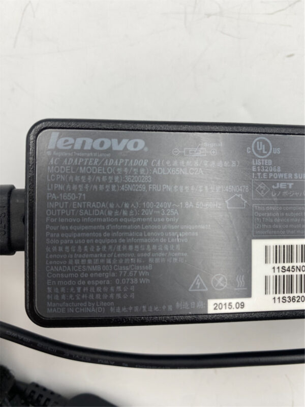 Lenovo 65W,20VDC,2P,WW,DEL 45N0478 - Image 5