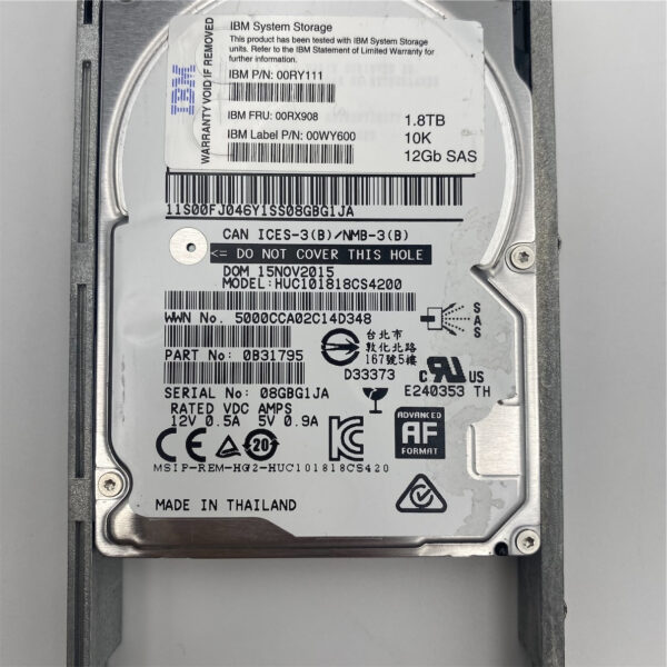 Lenovo 1.8TB 10K 12Gbps SAS 2.5" HDD 00RX908 - Image 4