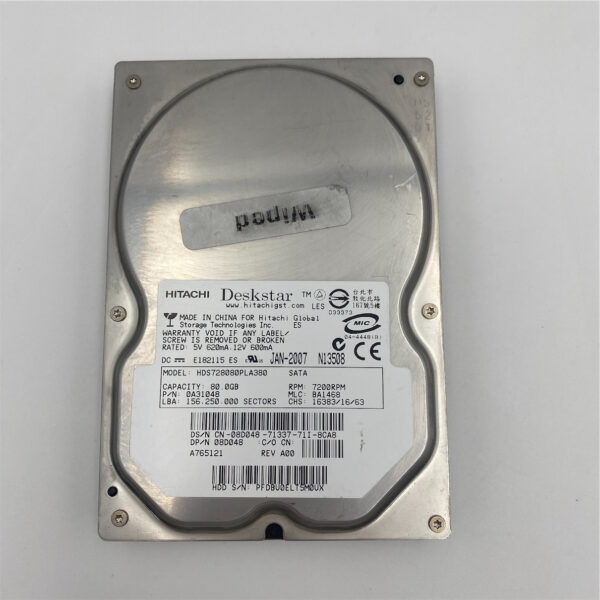 Dell 80GB 7200rpm SATA 3.5" HDD 08D048 - Image 2