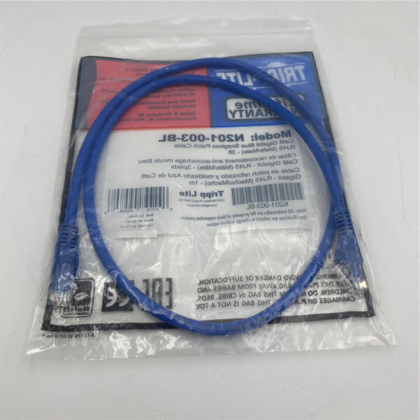 TRIPP LITE 3FT CAT6 GIGABIT SNAGLESS PATCH CABLE RJ45 M/M N201-003-BL - Imagen 2