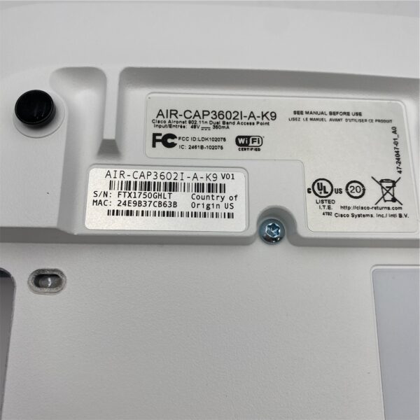 Cisco Aironet 3602i Wireless Access Point AIR-CAP3602I-A-K9 - Image 5