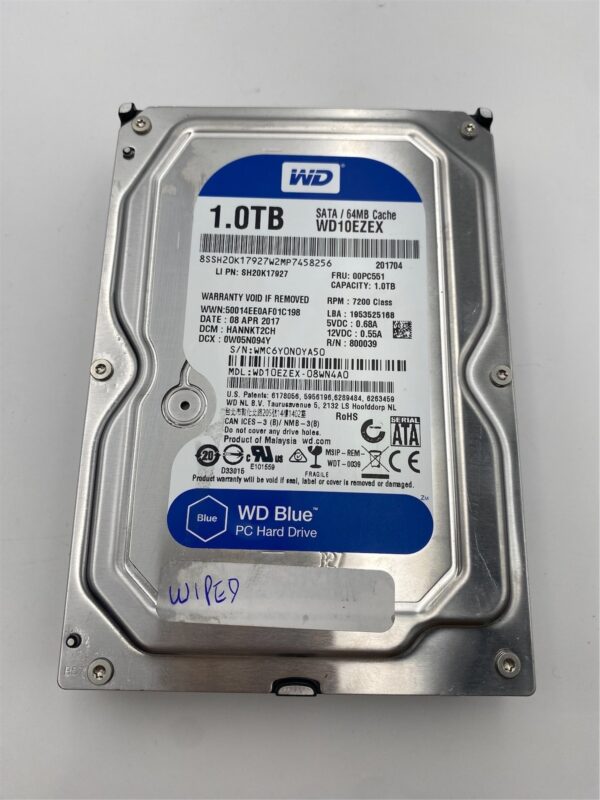 WESTERN DIGITAL 1TB 6G SATA 7.2K 3.5 LFF HD 00PC551 WD10EZEX