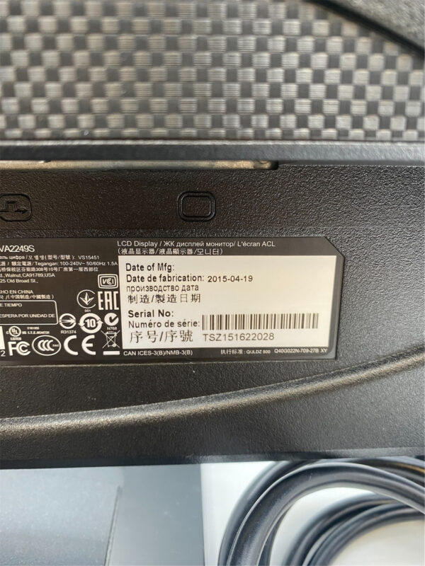 ViewSonic 21.5" 16:9 IPS Monitor DVI-D / VGA Ports VA2249S - Image 7