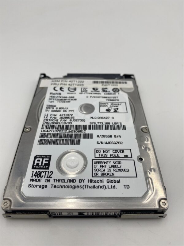 Lenovo HDD DRIVE Tray-SATA7 500G 2.5 7200 7mm SATA STD HGST 42T1261 42T1223 - Imagen 2