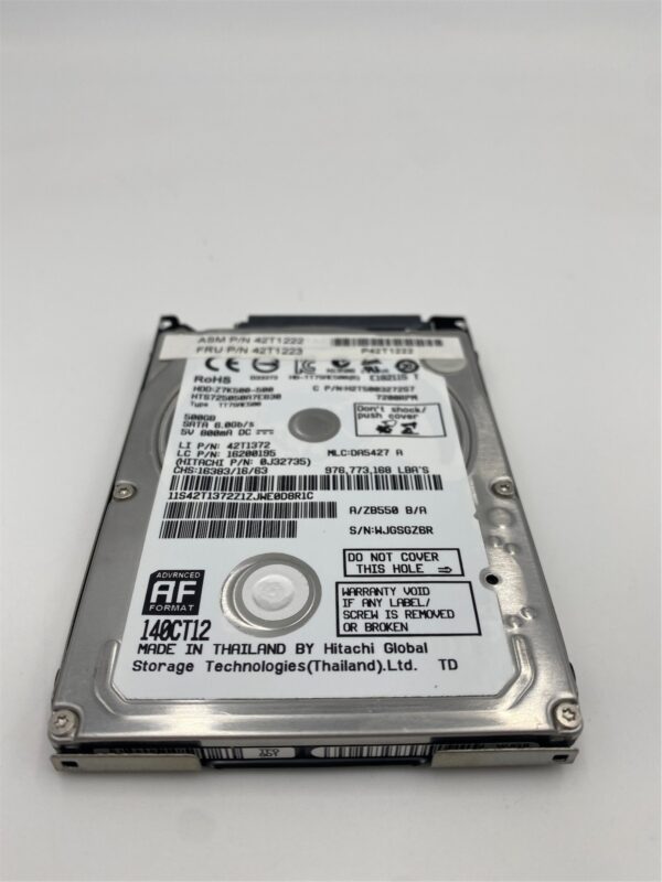 Lenovo HDD DRIVE Tray-SATA7 500G 2.5 7200 7mm SATA STD HGST 42T1261 42T1223 - Imagen 6