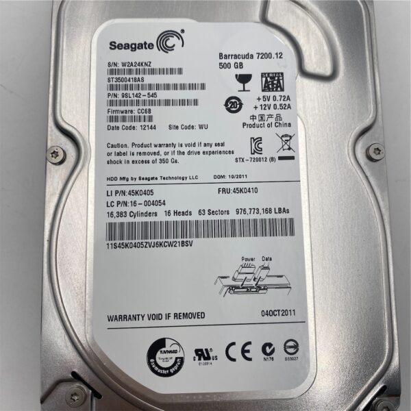 LENOVO 500GB 3.5" SATA 7200RPM 45K0630 45K0410 16200544 41X5582 00PC550 45K0405 - Image 3