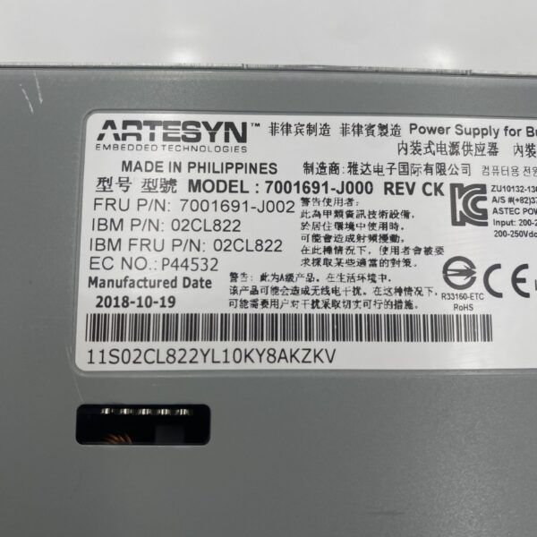 IBM 900 WATT 80 PLUS PLATINUM POWER SUPPLY 00FV929 01AF895 02CL822 - Image 6