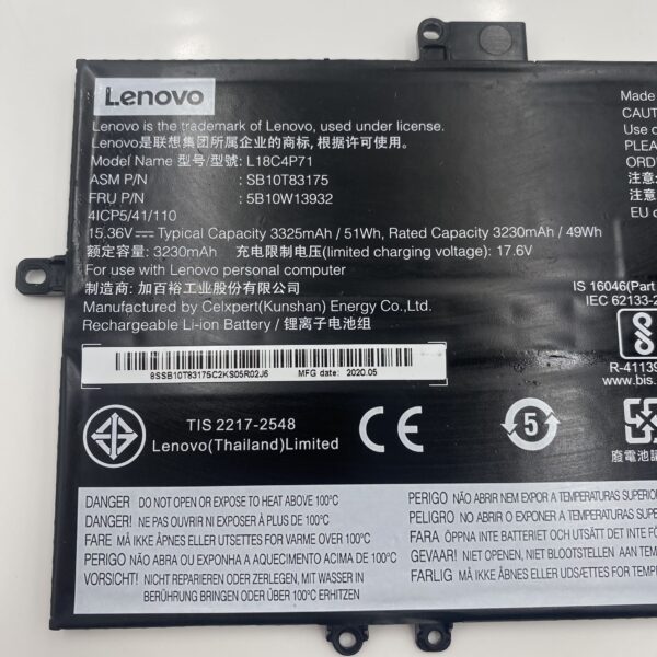 Lenovo Internal, 4c, 51Wh, LiIon, LGC Date Code 2020/05 81% 5B10W13932 - Image 5