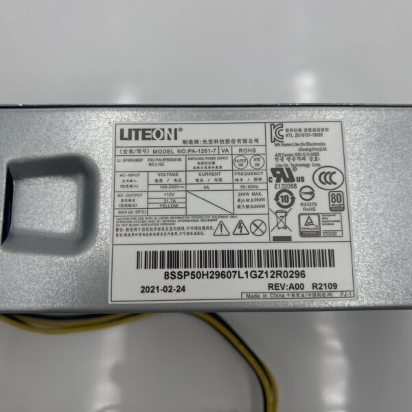 Lenovo PWR_SUPPLY 100-240Vac, 7.4L ODM 260W 85% 5P50V03186 - Image 6