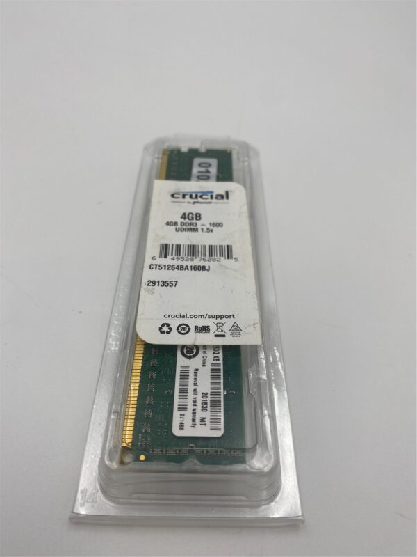 CRUCIAL 4GB PC3-12800U DDR3-1600 UNBUFFERED NON ECC 240 PIN CT51264BA160BJ - Image 2