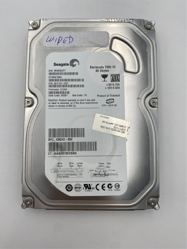 SEAGATE 80GB 7200RPM SATA II 3Gb/s 436242-002 449978-001