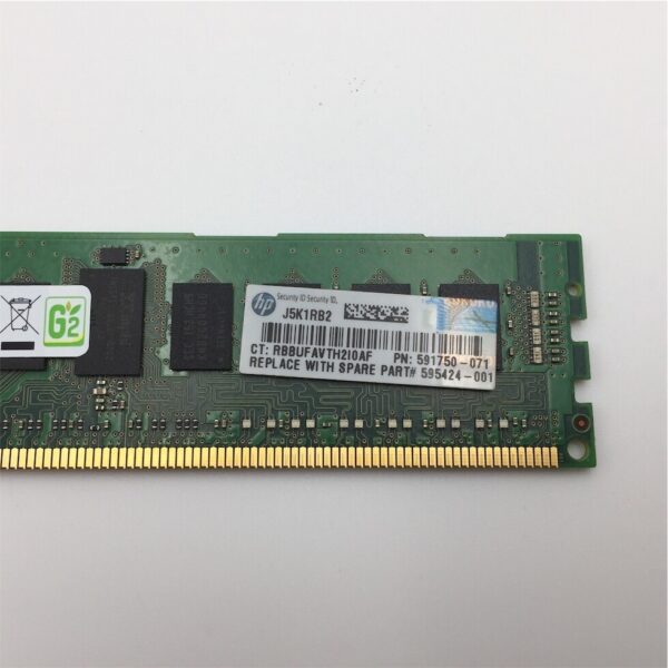 HP 4GB 1X4GB PC3-10600R 1RX4 DIMM 595424-001 593339-B21 591750-071 - Image 2